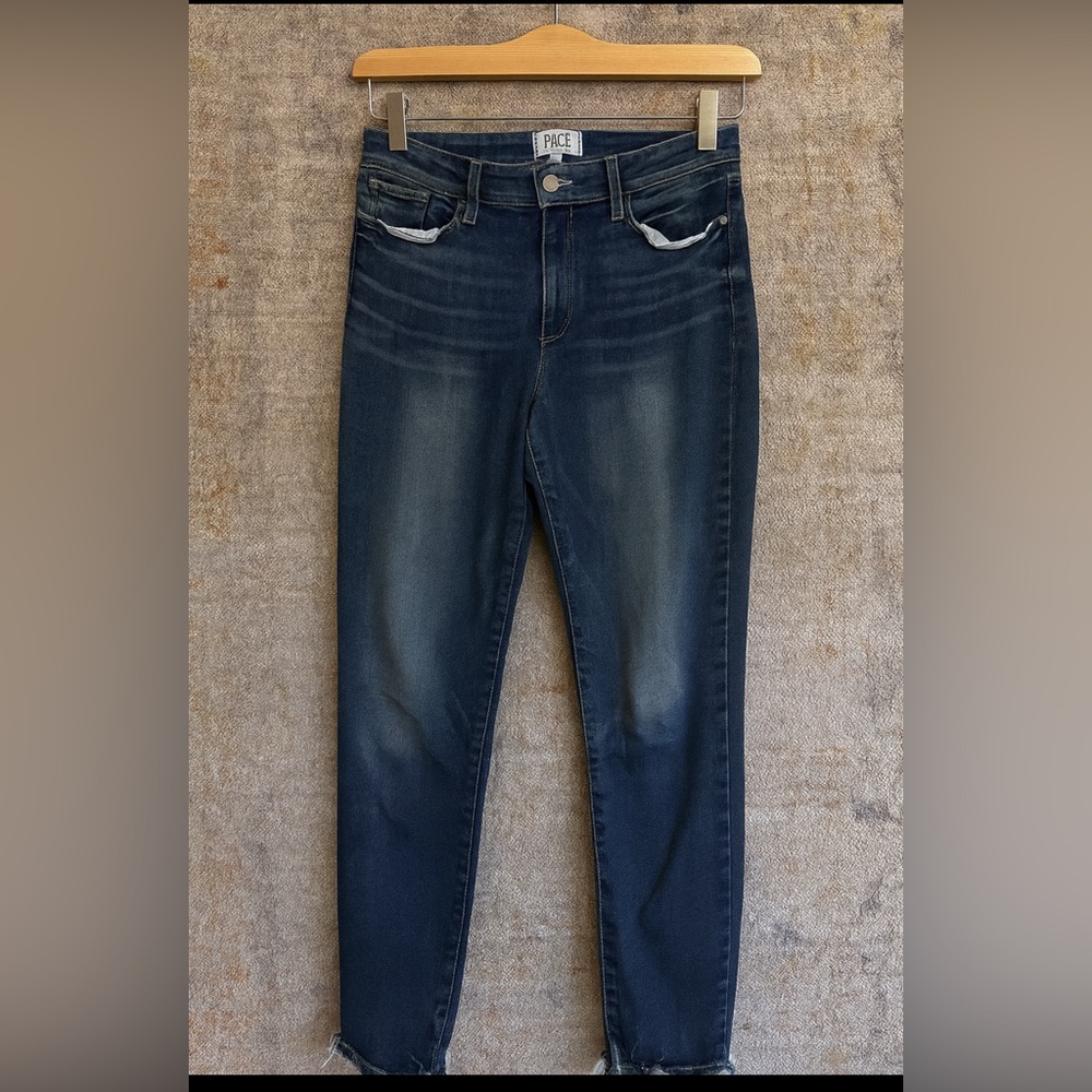 Paige Cropped high rise Blue Women's Jeans